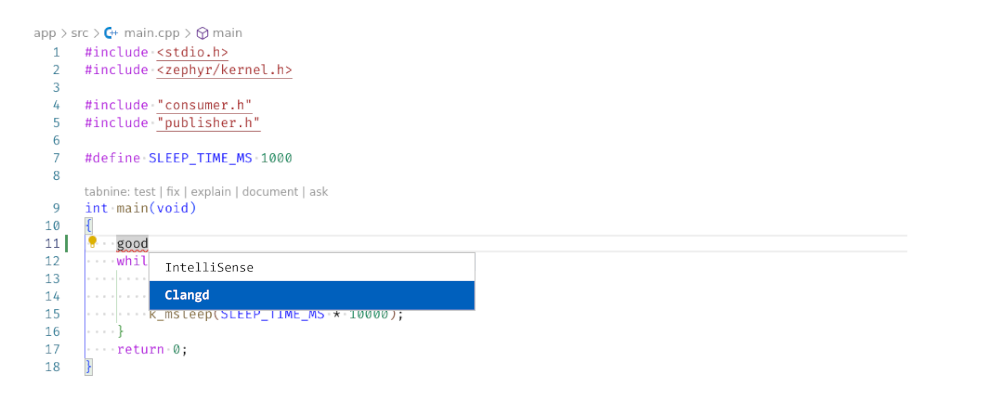 How about Clangd instead of IntellliSense?